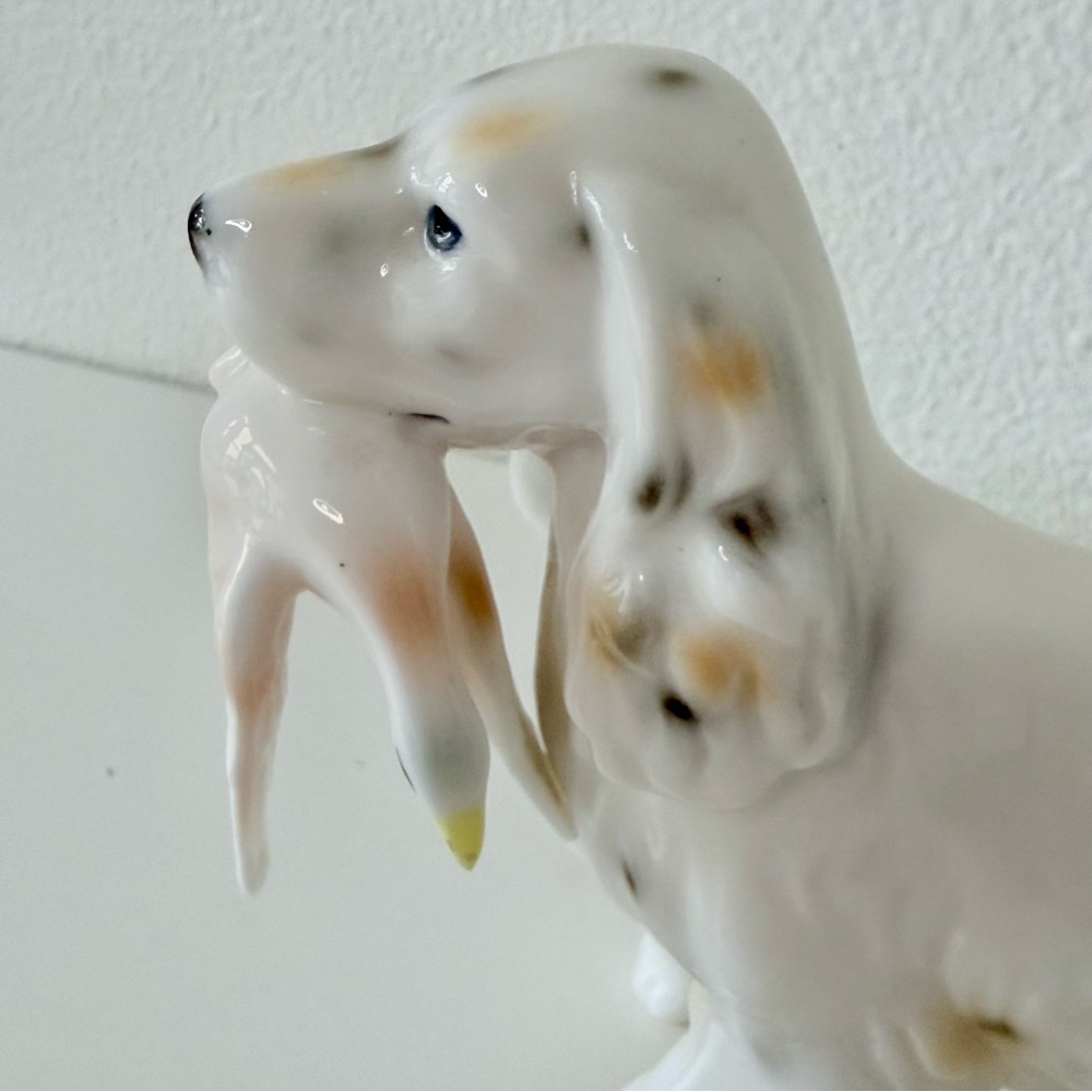 Vintage 1950’s Arnart Creations Japan English Setter Hunting Dog W/Duck Figurine - Picture 6 of 13